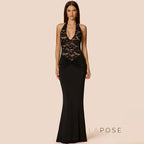 Leyla Ruched Halter Midi Dress