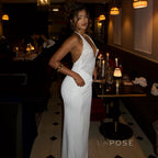 Leyla Ruched Halter Midi Dress