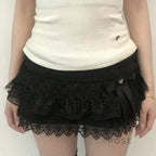 Leylani Bow Tiered Mini Skirt