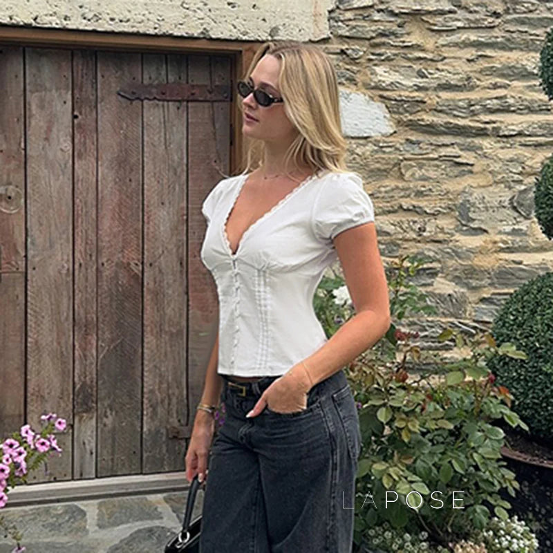 Lillith Lace Puff Sleeve Top