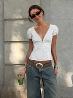 Lillith Lace Puff Sleeve Top