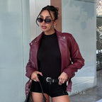 Lilyann Faux Leather Moto Jacket