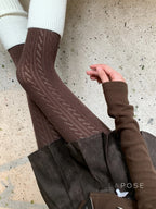 London Cozy Cable Knit Tights