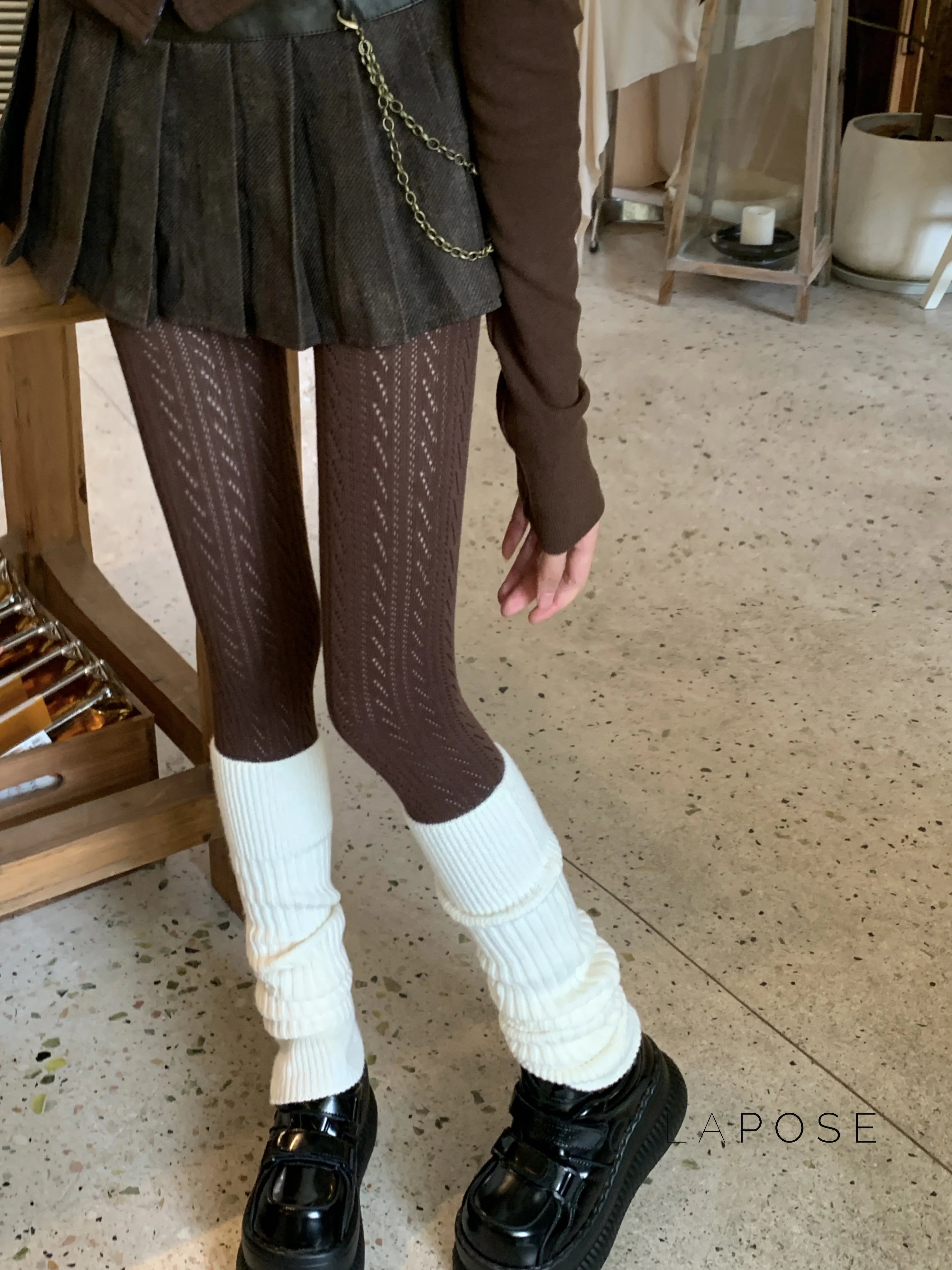London Cozy Cable Knit Tights