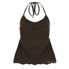 Lumen Metallic Halter Top