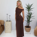 Maahi One-Shoulder Slit Maxi Dress