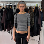 Macie Contrast Stripe Knit Top