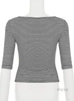 Macie Contrast Stripe Knit Top