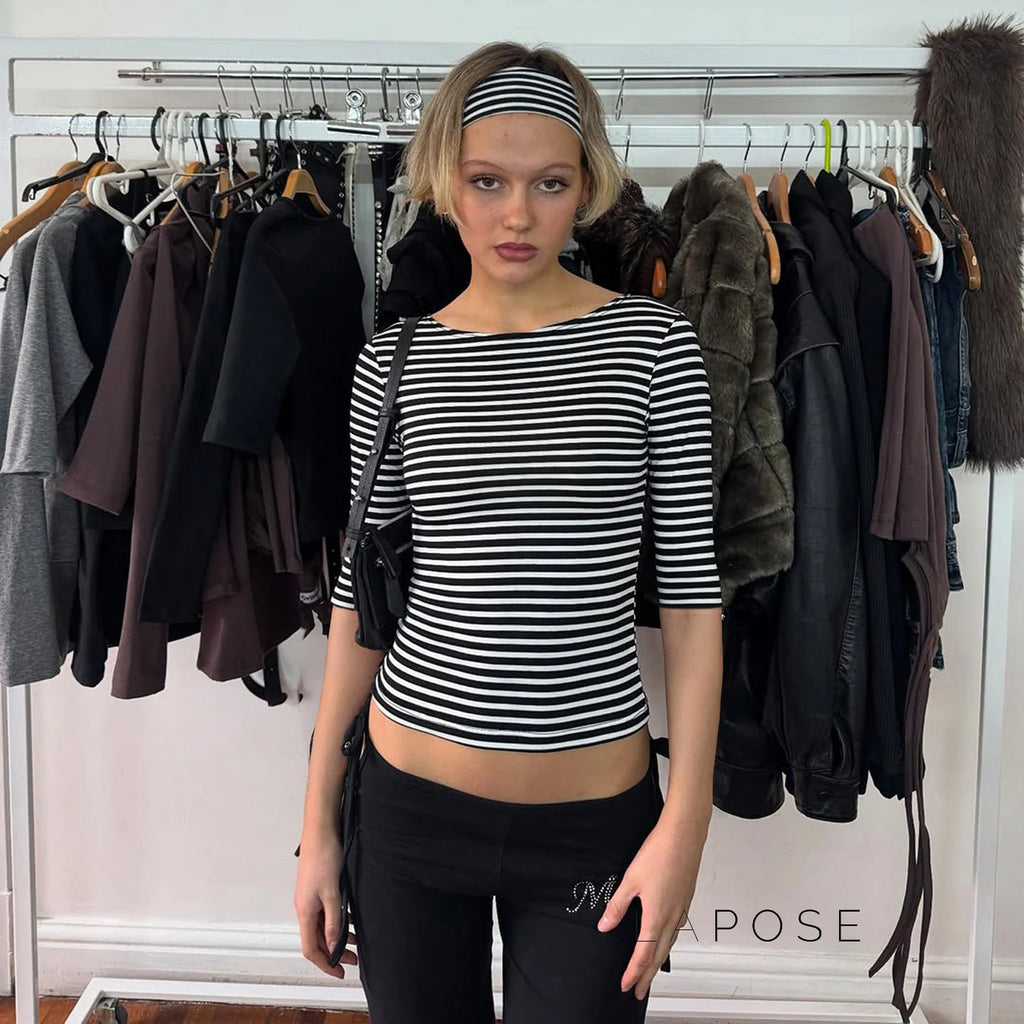 Macie Contrast Stripe Knit Top