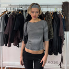 Macie Contrast Stripe Knit Top