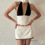 Madyson Polka Dot Halter Skirt Set