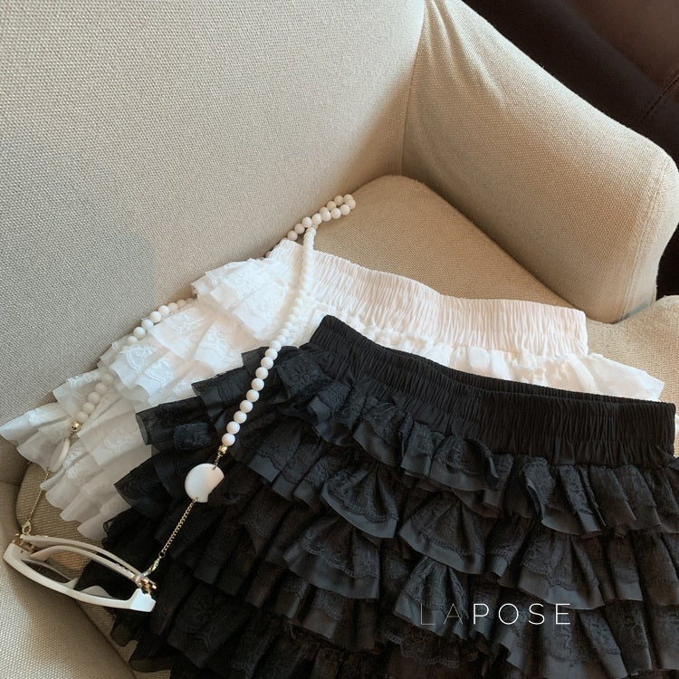 Maeleigh Lace Tiered Mini Skirt