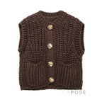 Maggie Button-Up Knit Vest