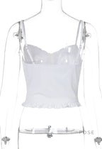 Mahina Strappy Button-Front Crop Top