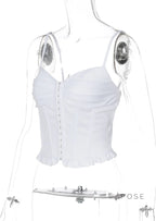 Mahina Strappy Button-Front Crop Top