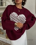 Makenzie Loose Heart Pullover Sweater