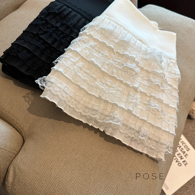 Maliah Tiered Lace Mini Skirt