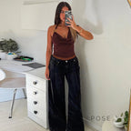 Maliyah Asymmetric Halter Crop Top