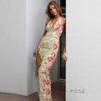 Marah Floral Halter Maxi Dress