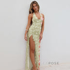 Marah Floral Halter Maxi Dress