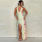 Marah Floral Halter Maxi Dress
