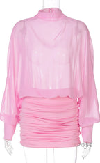 Margot Mesh Ruched Mini Dress