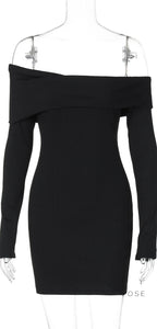 Marina One Shoulder Knit Mini Dress