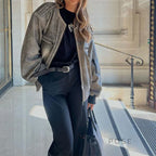Martina Distressed Aviator Jacket