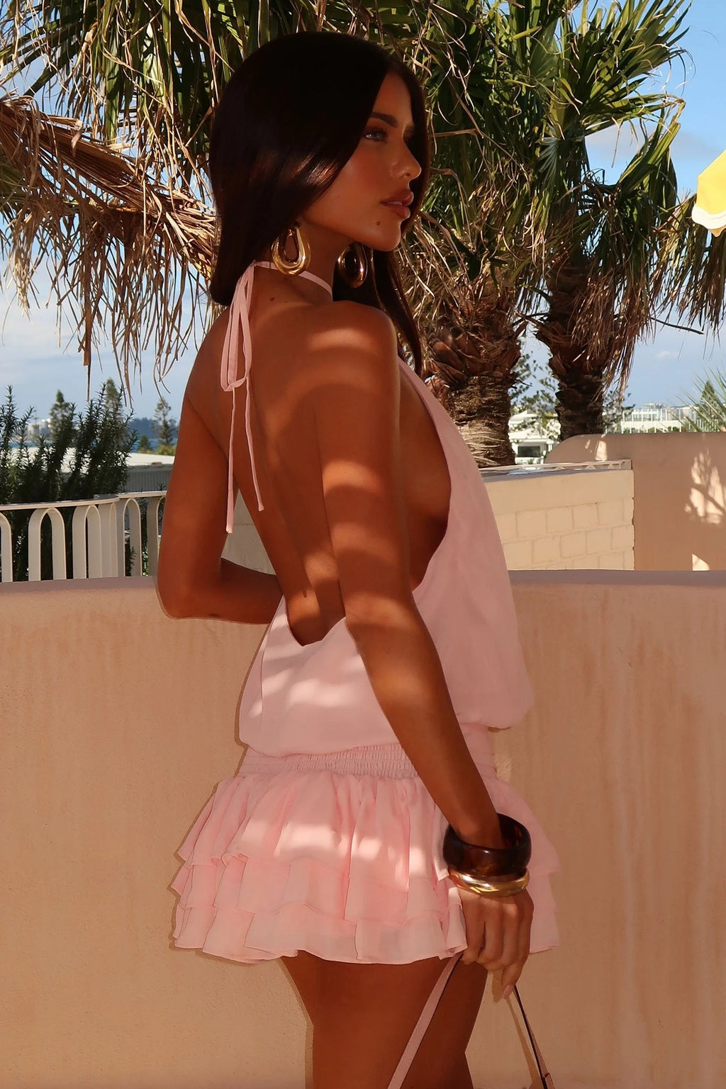 Mary Halter Backless Mini Dress
