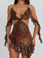 Maureen Printed Mesh Mini Dress