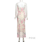 Maybree Mesh Ruffle Maxi Dress