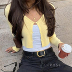 Mercedez Ribbed Button-Up Crop Top