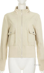 Miamor Ribbed Patchwork Utility Jacket