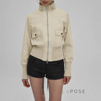 Miamor Ribbed Patchwork Utility Jacket
