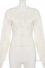 Micah Cropped Button-Up Cardigan