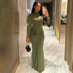 Mildred Pleated Long Sleeve Dress