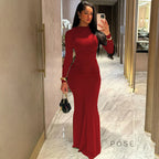 Mildred Pleated Long Sleeve Dress