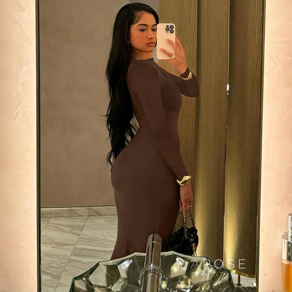Mildred Pleated Long Sleeve Dress