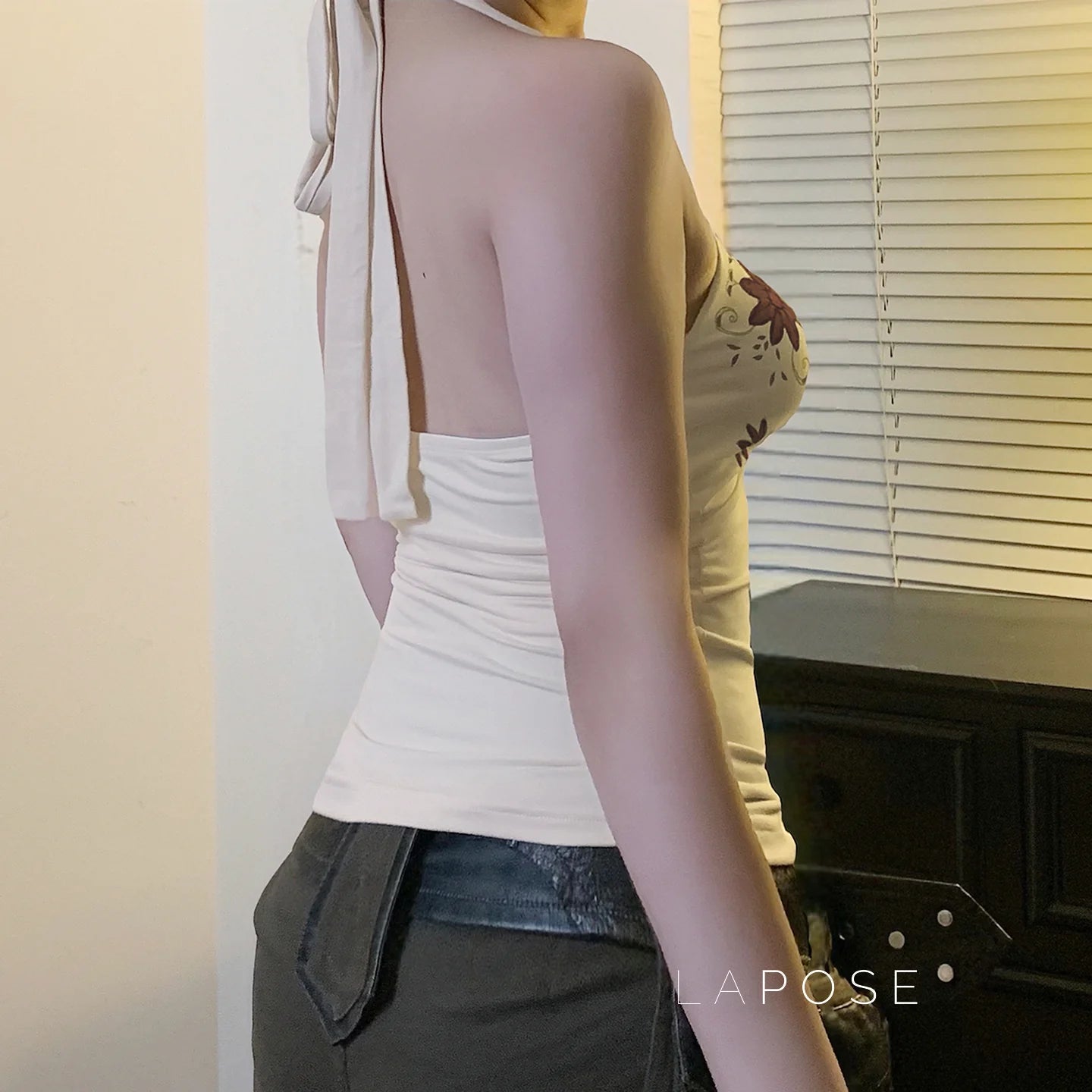 Minsa Floral Lace Halter Top