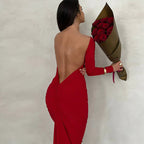 Mireille Backless Ruched Long Dress