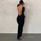 Mireille Backless Ruched Long Dress