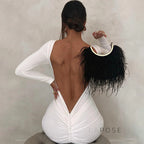 Mireille Backless Ruched Long Dress