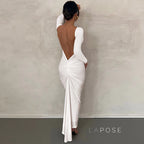 Mireille Backless Ruched Long Dress