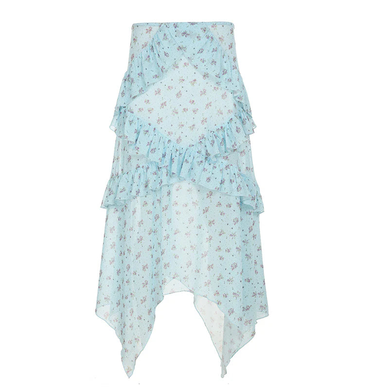 Moira Floral Ruffle Maxi Skirt