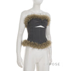 Montserrat Faux Fur Halter Top