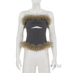 Montserrat Faux Fur Halter Top