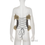 Montserrat Faux Fur Halter Top