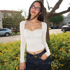 Morghan Lace Asymmetric Crop Top