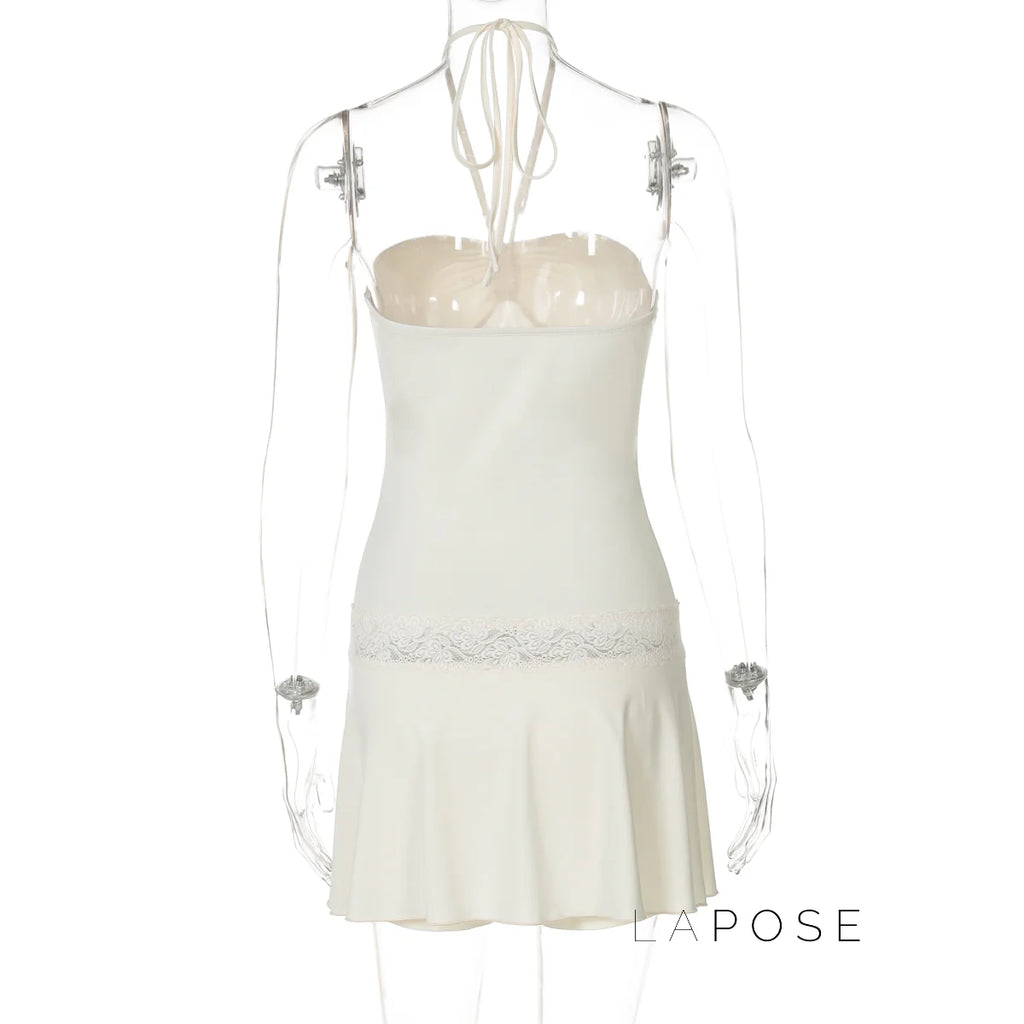 Mulan Lace Halter Mini Dress