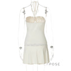Mulan Lace Halter Mini Dress